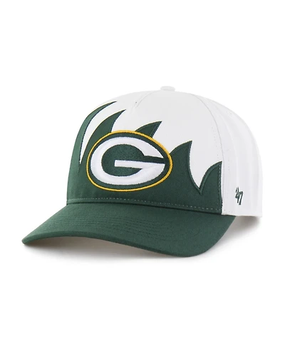 47 Brand Men's White Green Bay Packers Jagged Hitch Adjustable Hat