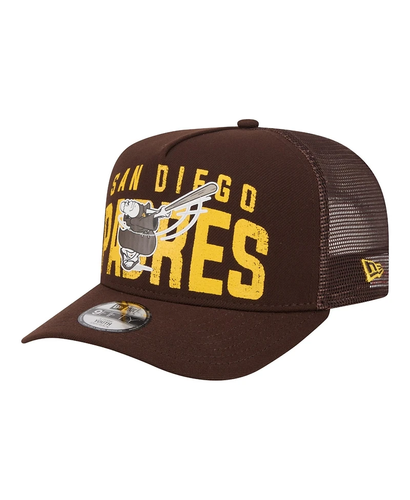 New Era Big Boys and Girls Brown San Diego Padres Logo Fade A-Frame 9FIFTY Snapback Hat