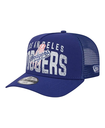 New Era Big Boys and Girls Royal Los Angeles Dodgers Logo Fade A-Frame 9FIFTY Snapback Hat