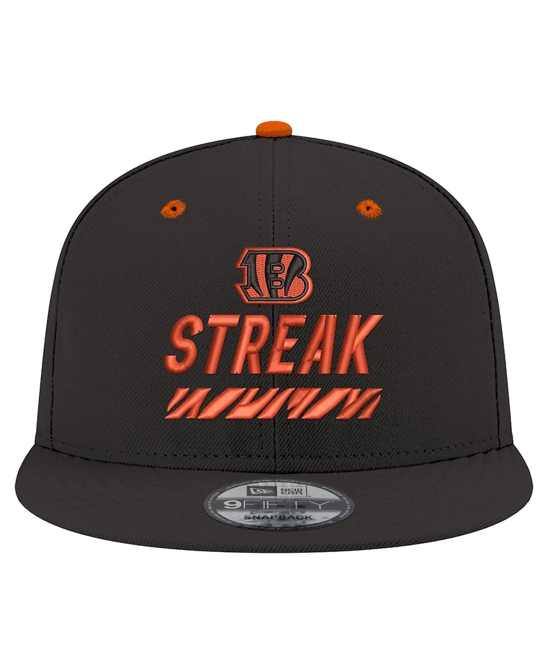New Era Men's Black Cincinnati Bengals Streak Season Ticket Member 9FIFTY Snapback Hat
