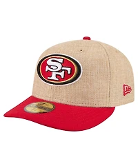 New Era Men's Natural/Scarlet San Francisco 49ers Pre-Curved Twine 59FIFTY Fitted Hat