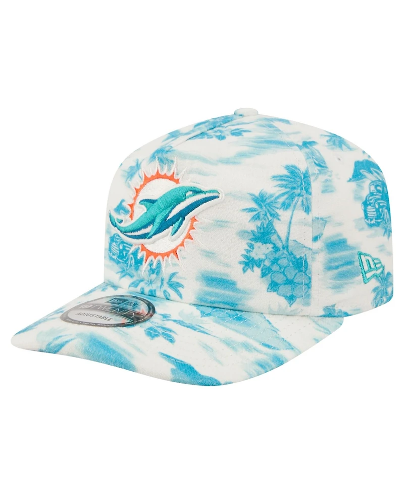 New Era Men's White Miami Dolphins Tropics 19TWENTY Adjustable Hat