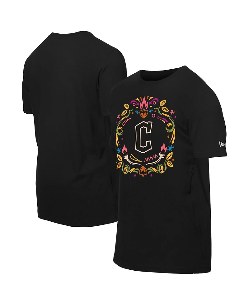 New Era Men's Black Cleveland Guardians Dia de los Muertos T-Shirt
