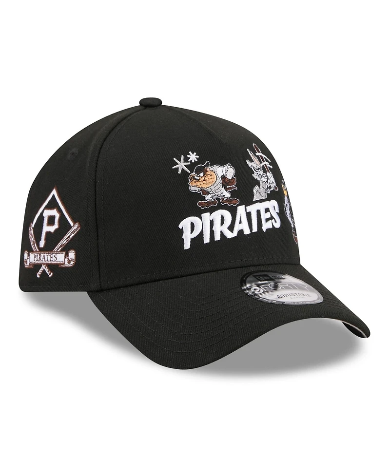 New Era Big Boys and Girls Black Pittsburgh Pirates Looney Tunes A-Frame 9FORTY Adjustable Hat