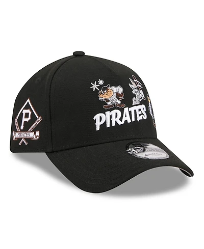 New Era Big Boys and Girls Black Pittsburgh Pirates Looney Tunes A-Frame 9FORTY Adjustable Hat