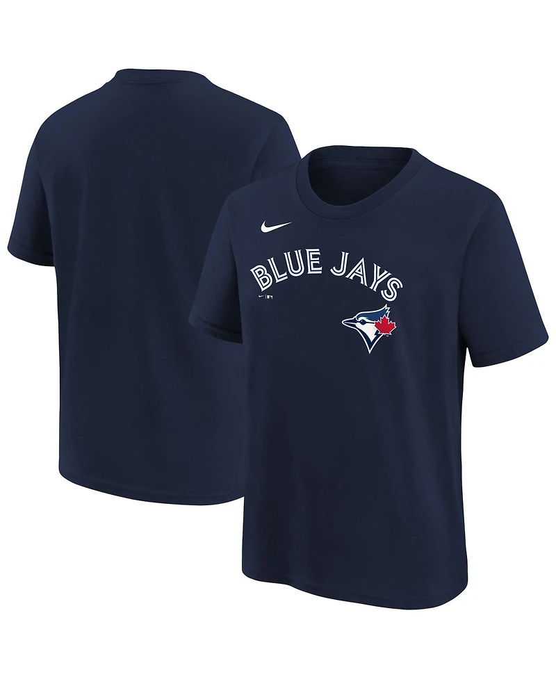 Nike Big Boys and Girls Navy Toronto Blue Jays Wordmark T-Shirt