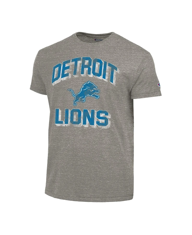 Champion Men's Heather Charcoal Detroit Lions Ultimate Tri-Blend T-Shirt