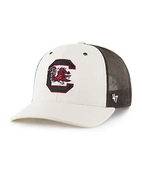 Carhartt x '47 Brand Men's Natural/Brown South Carolina Gamecocks Undyed Trucker Adjustable Hat