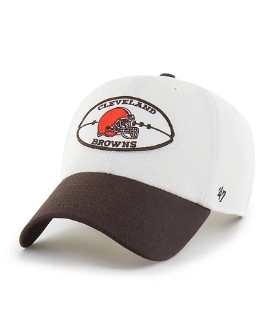 47 Brand Men's Cream/Brown Cleveland Browns Pique Patch Clean Up Adjustable Hat