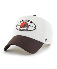 47 Brand Men's Cream/Brown Cleveland Browns Pique Patch Clean Up Adjustable Hat