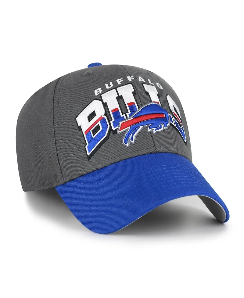 '47 Brand Men's Charcoal Buffalo Bills Split Block Mvp Adjustable Hat