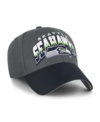 '47 Brand Men's Charcoal Seattle Seahawks Split Block Mvp Adjustable Hat