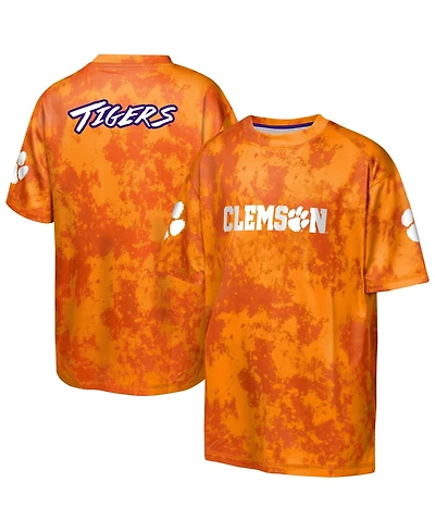 Outerstuff Big Boys and Girls Orange Clemson Tigers Off-Side Sublimated T-Shirt