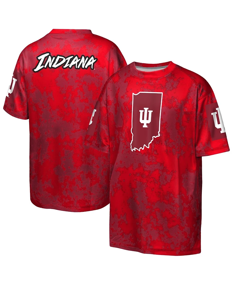 Outerstuff Big Boys and Girls Crimson Indiana Hoosiers Off-Side Sublimated T-Shirt
