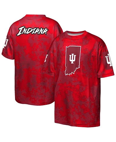 Outerstuff Big Boys and Girls Crimson Indiana Hoosiers Off-Side Sublimated T-Shirt