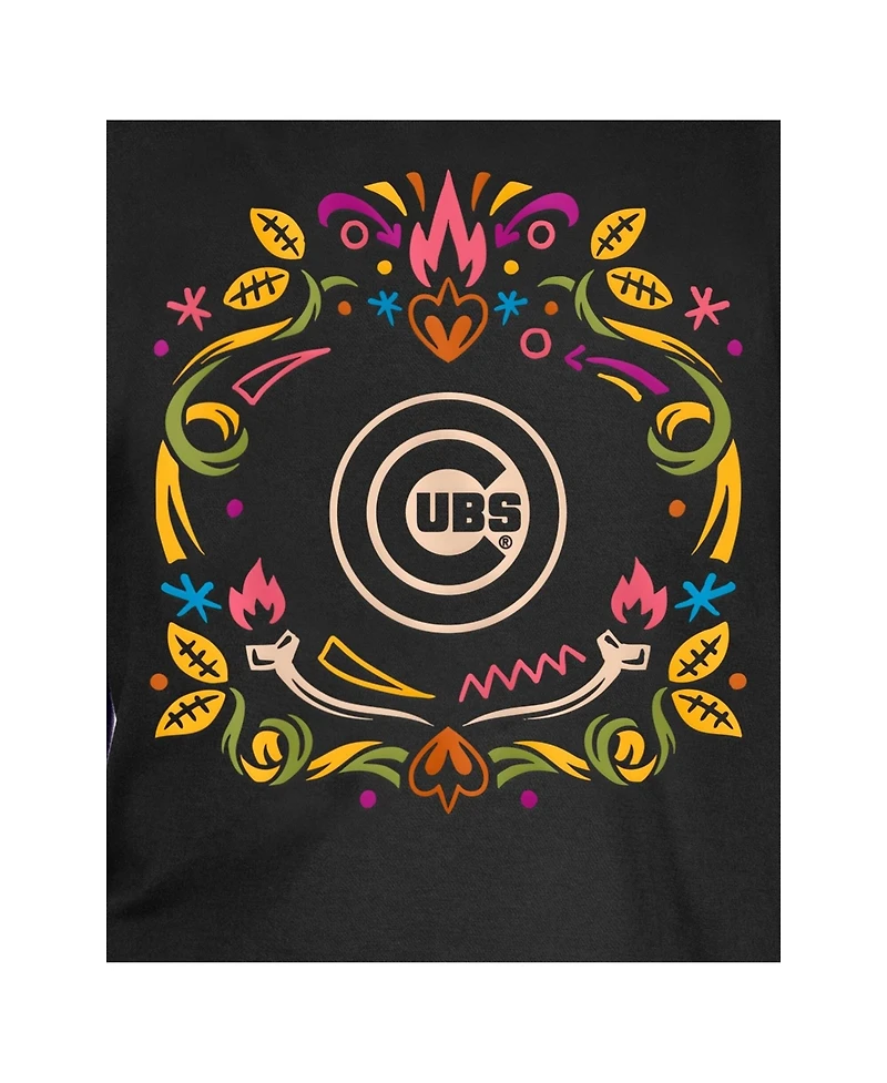 New Era Big Boys and Girls Black Chicago Cubs Dia de los Muertos T-Shirt