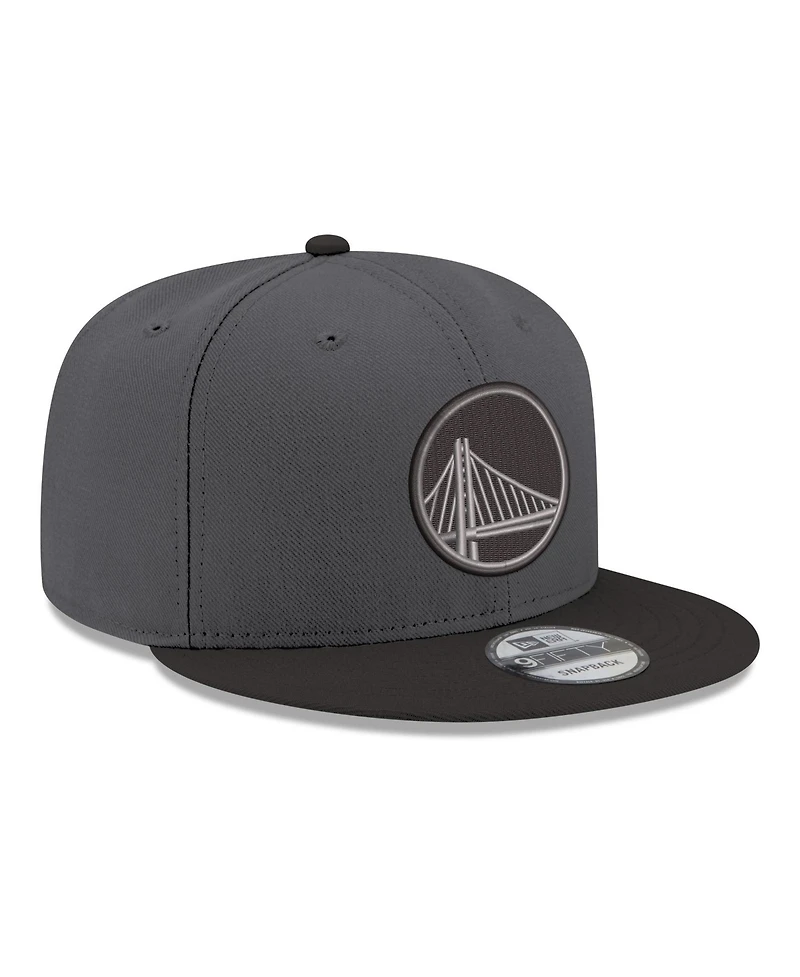 New Era Men's Gray/Black Golden State Warriors Logo 2-Tone 9FIFTY Snapback Hat