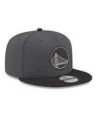 New Era Men's Gray/Black Golden State Warriors Logo 2-Tone 9FIFTY Snapback Hat
