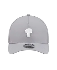 New Era Men's Gray Philadelphia Phillies Micro Logo 9FORTY M-Crown A-Frame Adjustable Hat