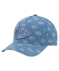 New Era Women's Denim Kansas City Chiefs A-Frame 9FORTY Adjustable Hat