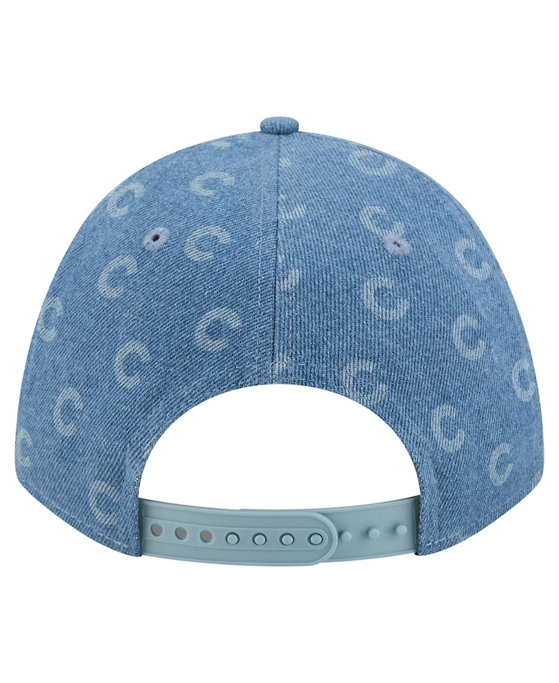 New Era Men's and Women's Denim Chicago Cubs A-Frame 9FORTY Adjustable Hat