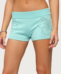 Edikted Women's Noey Pull-On Low-Rise Knit Micro Shorts, 2" Inseam