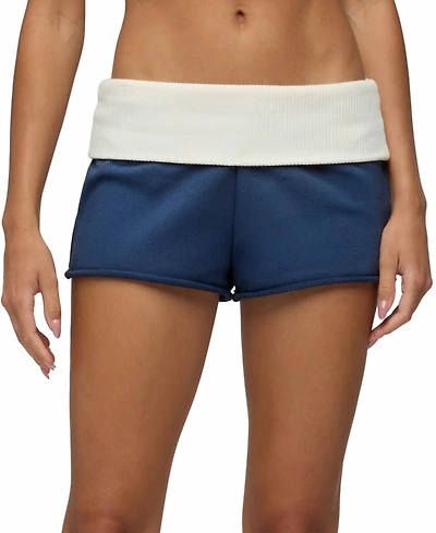 Edikted Women's Stevie French-Terry Foldover-Waistband Low-Rise Shorts, 2" Inseam