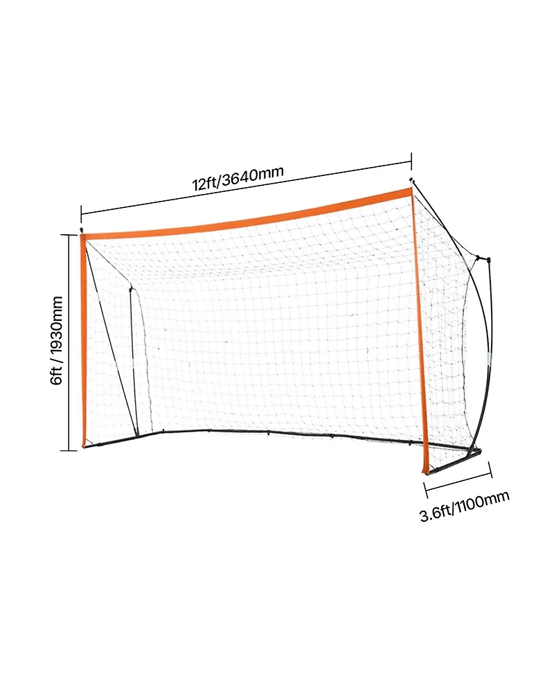 Sugift Portable Soccer Goal Net for Adults Kids Backyard Practice Steel Fiberglass with Carry Bag