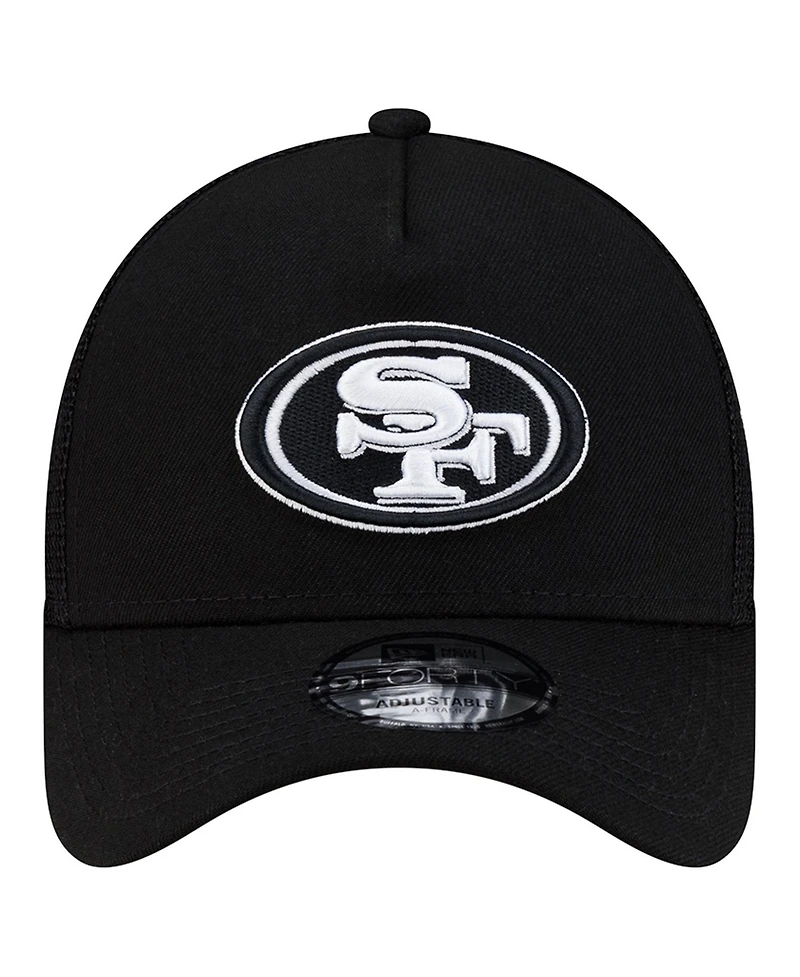 New Era Men's Black San Francisco 49ers City Script 9FORTY A-Frame Adjustable Hat