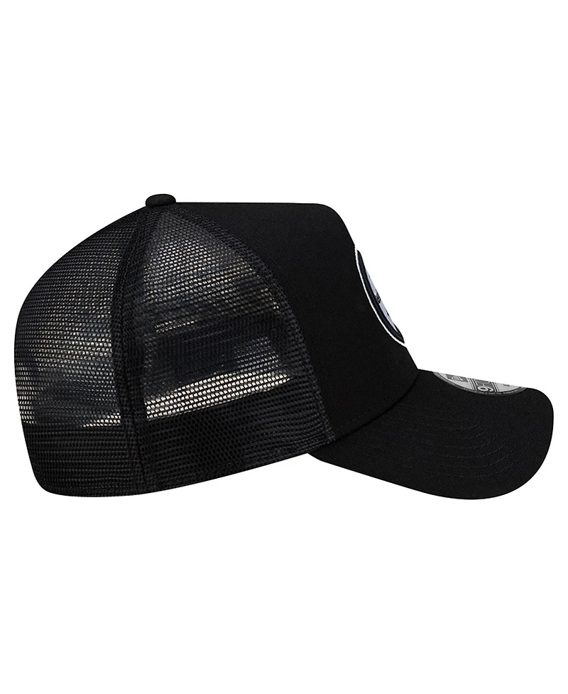 New Era Men's Black Pittsburgh Steelers City Script 9FORTY A-Frame Adjustable Hat