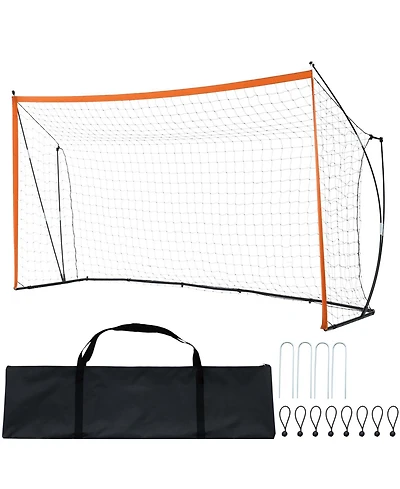 Sugift Portable Soccer Goal Net for Adults Kids Backyard Practice Steel Fiberglass with Carry Bag