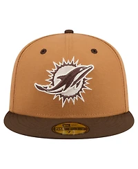 New Era Men's Light Brown/Dark Brown Miami Dolphins Two-Tone Walnut 59FIFTY Fitted Hat