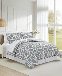 Macy's Emmet Geo Reversible Microfiber 8-piece Comforter Set