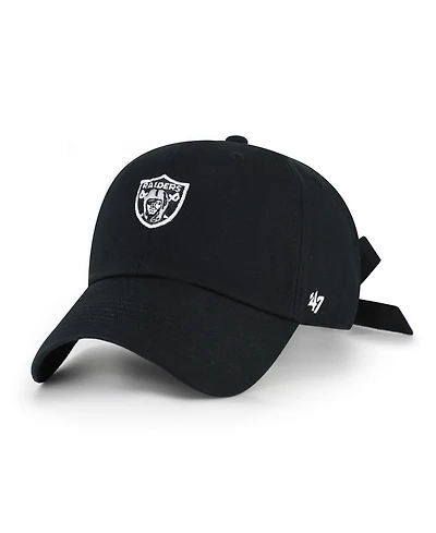 47 Brand Women's Black Las Vegas Raiders Bow Back Clean Up Adjustable Hat