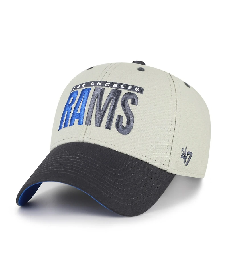47 Brand Men's Gray/Black Los Angeles Rams Half Block Text Mvp Adjustable Hat