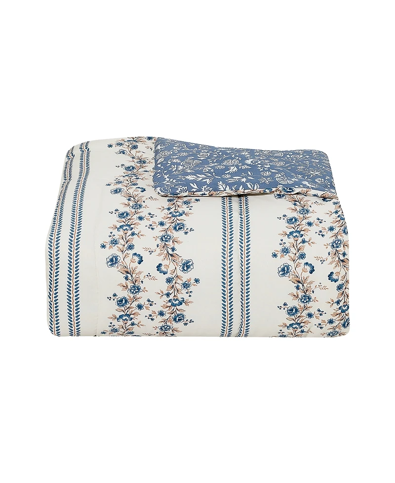 Macy's Floral Stripe Reversible Microfiber 8-piece Comforter Set