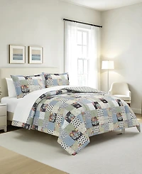 Macy's Floral Patch Reversible Microfiber 3-piece Comforter Set