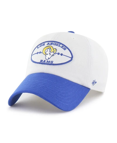 47 Brand Men's Cream/Royal Los Angeles Rams Pique Patch Clean Up Adjustable Hat