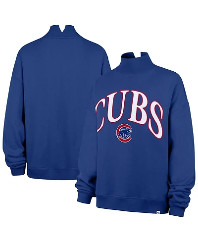 '47 Brand Women's Plus Chicago Cubs Vantage Oversized Mock Neck Sweatshirt