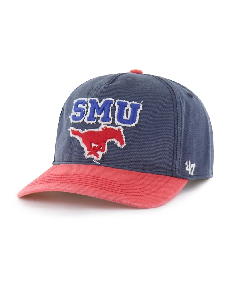 47 Brand Men's and Women's Navy/Red Smu Mustangs Well-Worn Calderwood Hitch Adjustable Hat