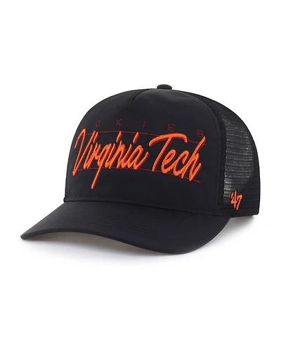47 Brand Men's and Women's Black Virginia Tech Hokies brr° Condor Mesh Hitch Adjustable Hat
