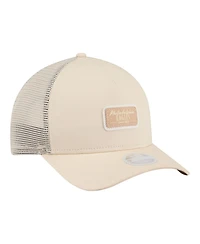 New Era Women's Cream Philadelphia Eagles Tonal Patch M-Crown A-Frame 9FORTY Trucker Adjustable Hat