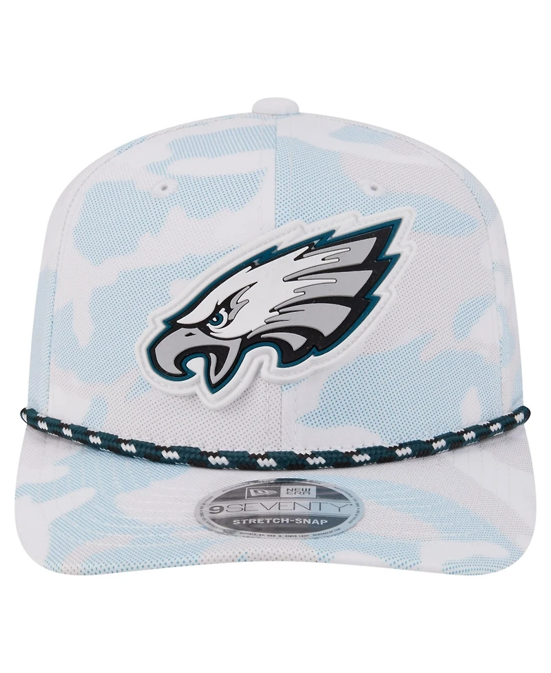 New Era Men's White Philadelphia Eagles Camo Rope 9SEVENTY Adjustable Hat