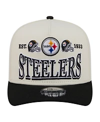 New Era Men's Cream/Black Pittsburgh Steelers A-Frame 9FIFTY Snapback Hat