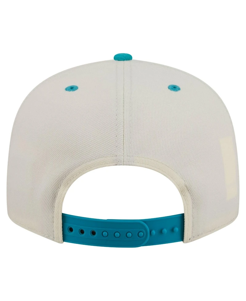New Era Men's Cream Miami Dolphins Oversized Slogan 9FIFTY Snapback Hat
