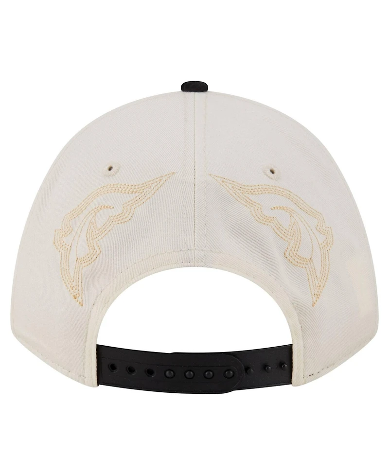 New Era Men's Cream/Black Las Vegas Raiders Western 9FORTY A-Frame Adjustable Hat