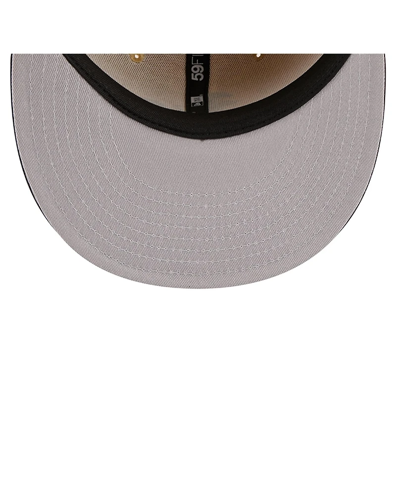 New Era Men's Light Beige Arizona Diamondbacks Two-Tone Embroidered Visor 59FIFTY Fitted Hat