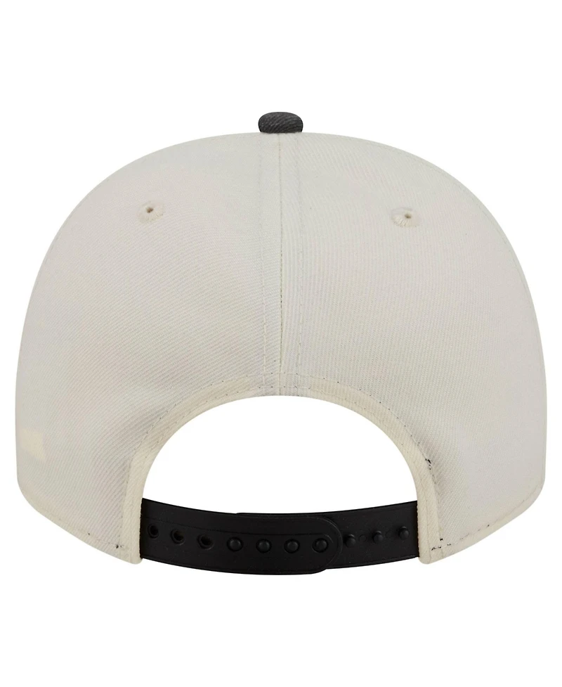 New Era Men's Cream/Black Pittsburgh Steelers Washed A-Frame 9FIFTY Snapback Hat
