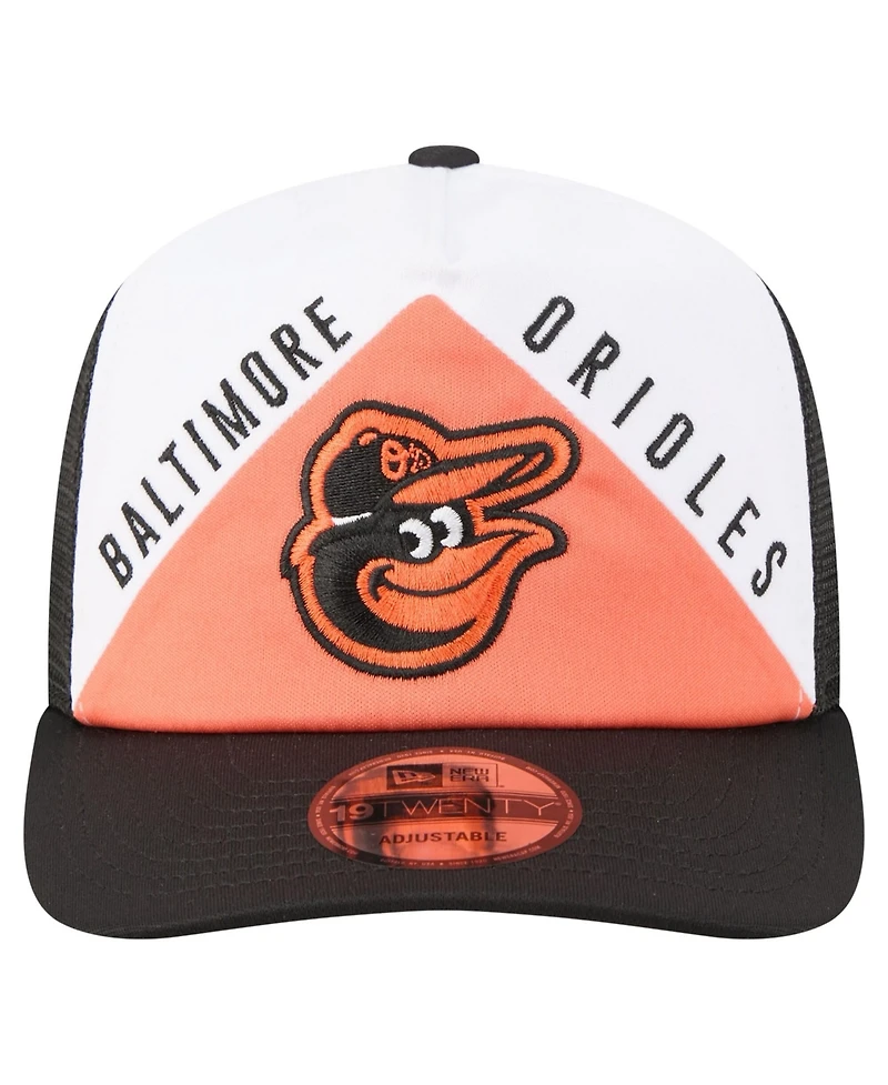 New Era Men's White/Black Baltimore Orioles Retro Cut 19TWENTY Adjustable Trucker Hat