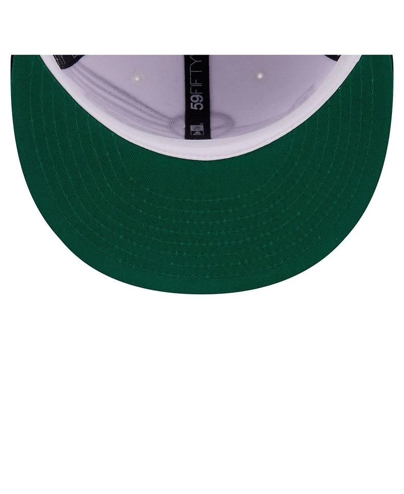 New Era Men's White/Black Pittsburgh Steelers Retro Swoop 59FIFTY Fitted Hat